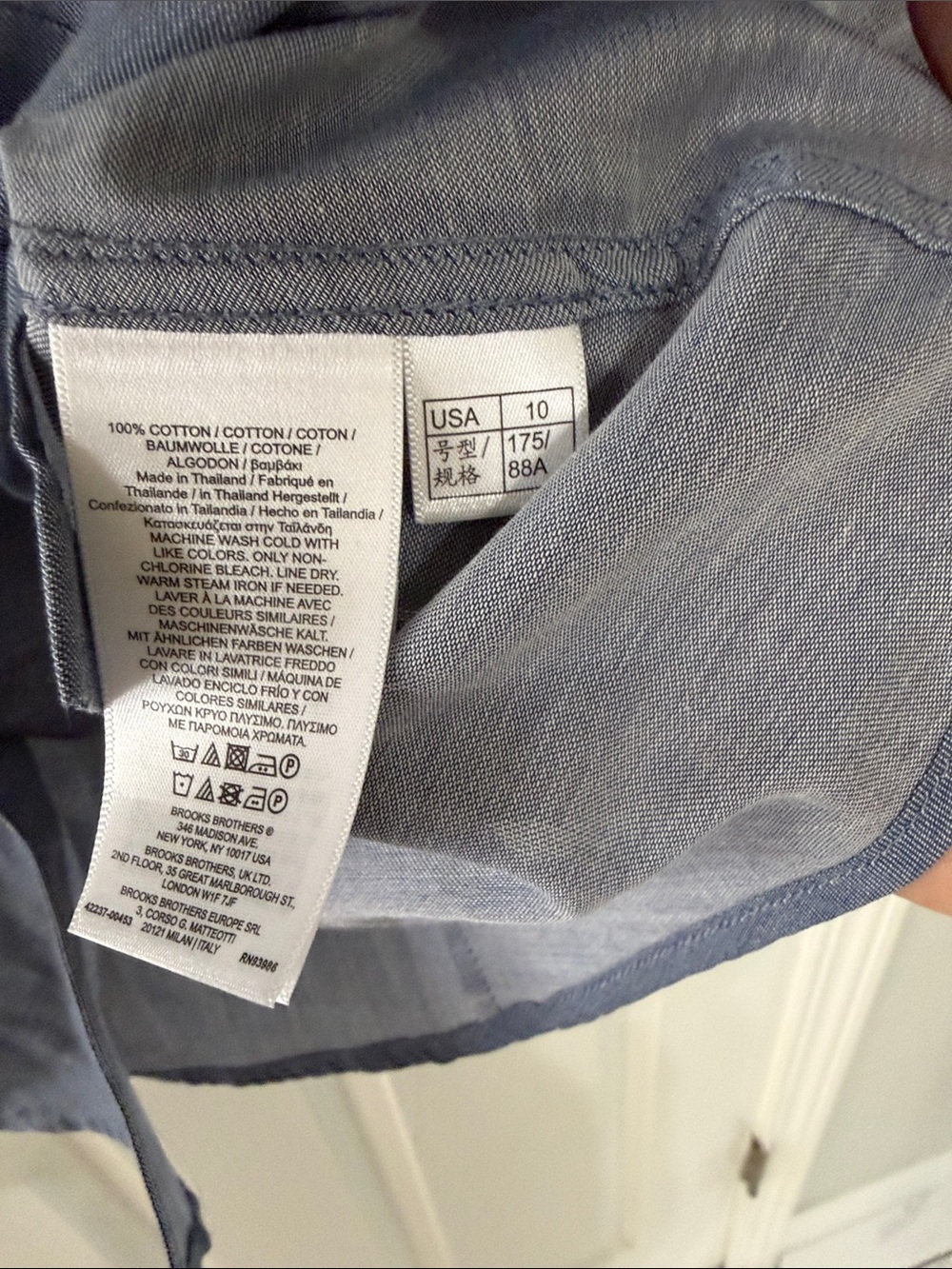 Brooks Brothers Chambray NWT TAB SLEEVE Blue Button Down Blouse 10 work career - Picture 5 of 5